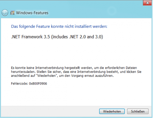 Win8 .Net 3.5 installation - Error message